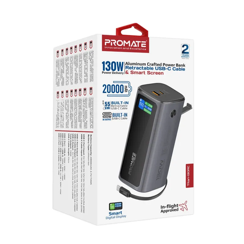Promate Power Bank 20K-130W With USB-C Cable — 2