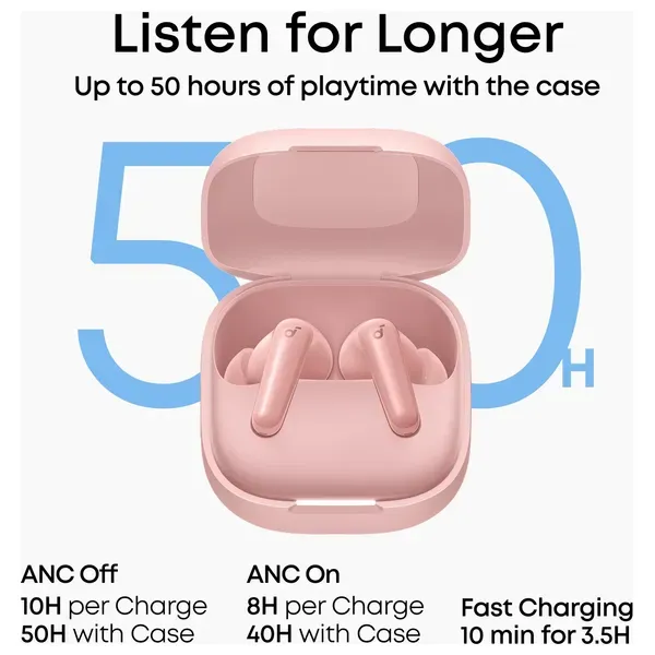 سماعات الأذن اللاسلكية Anker Soundcore R60i NC (لون وردي) — 2
