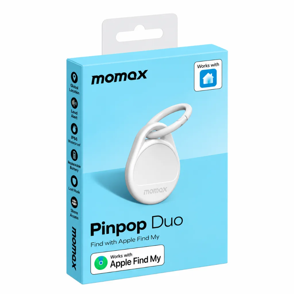 Momax Pinpop Duo Find My Locator (White) — 2
