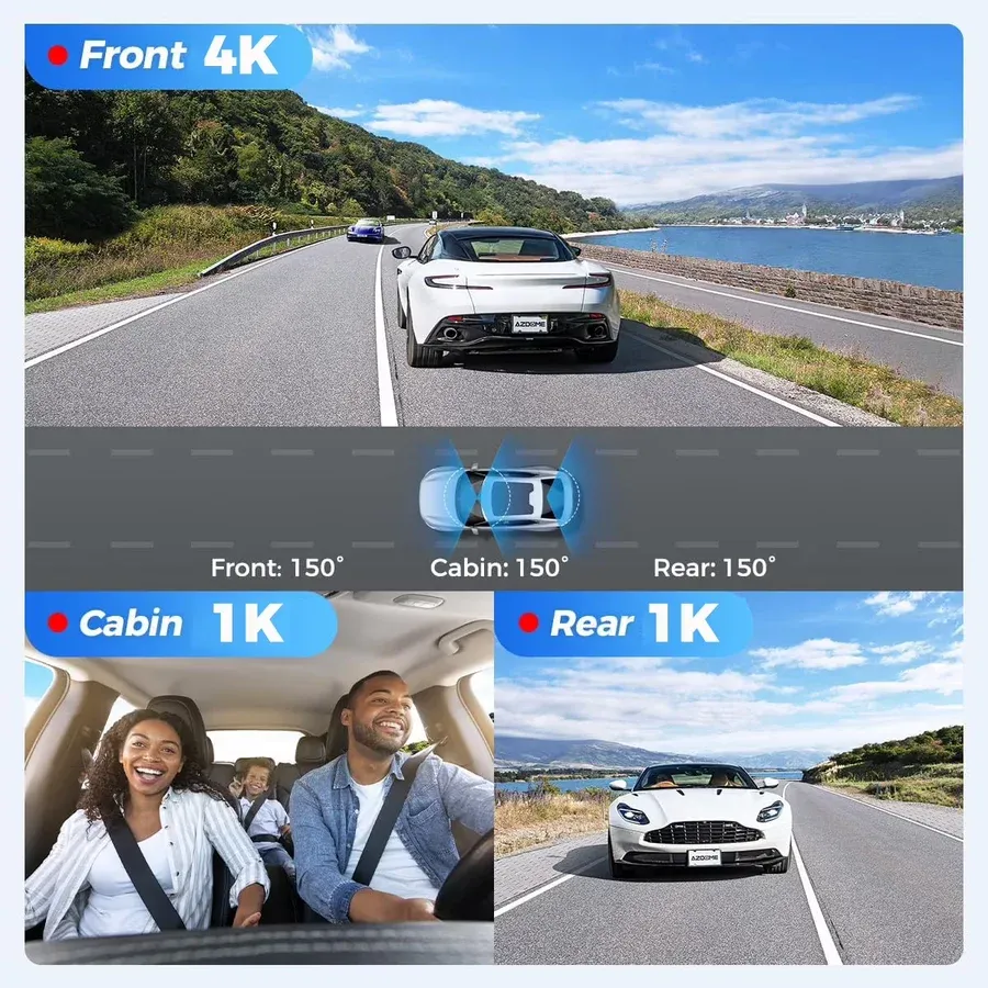 كاميرا Azdome DashCam M550 Max ثلاثية القنوات بدقة 4K — 5