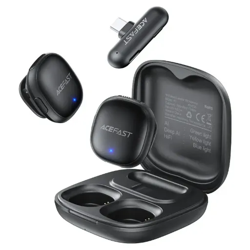 Acefast R1 Wireless Lavalier Microphones-Black