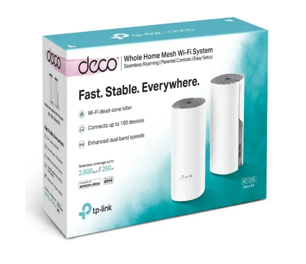 TP-Link Deco E4 (AC1200) Whole Home Mesh Wi-Fi System (2-Pack)